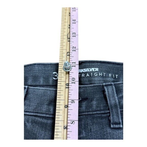 Quiksilver Jeans Mens 34x32 Gray Straight Fit Denim DP102L Classic Style Pants - Picture 7 of 9